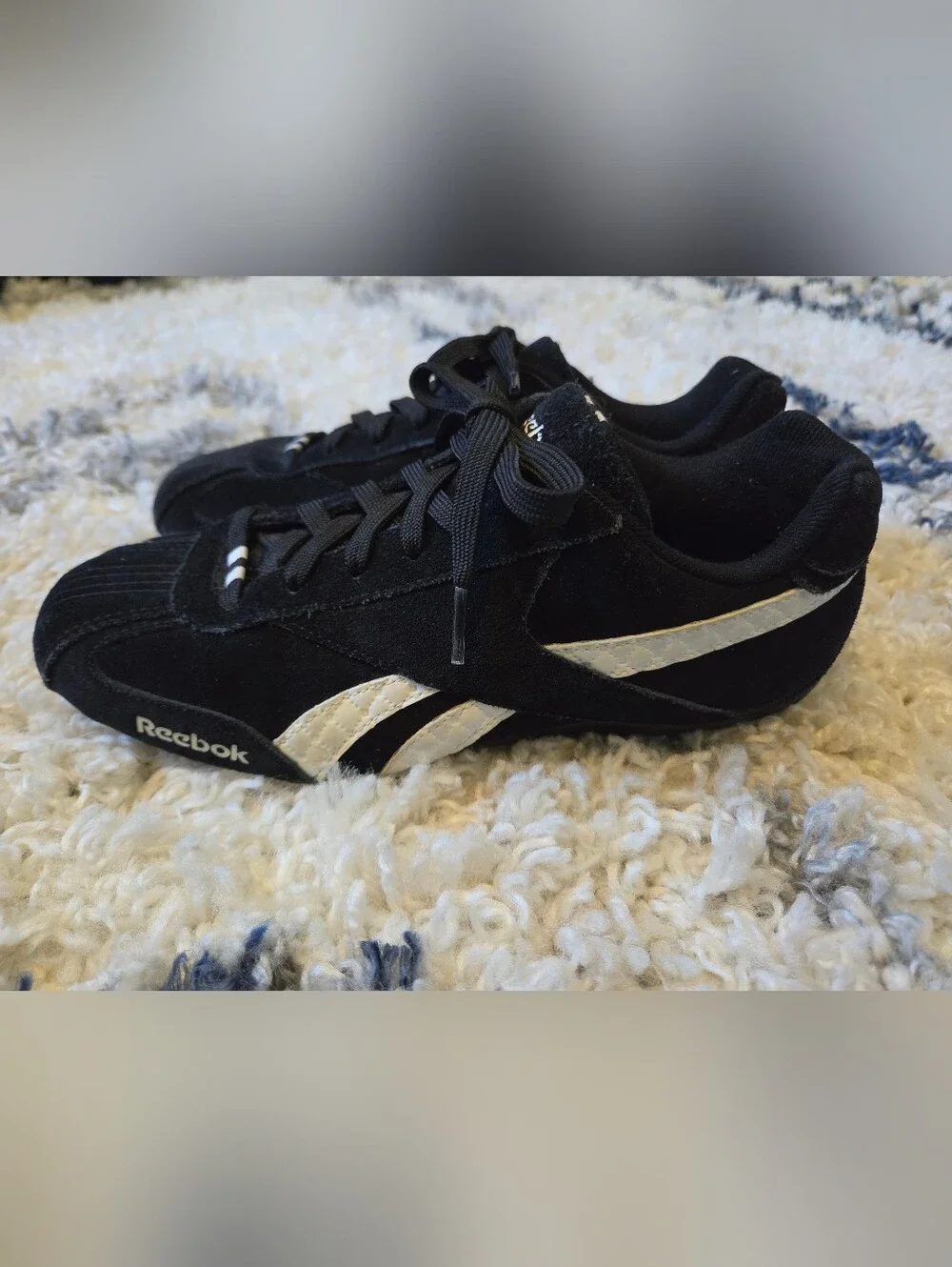 Reebok Driving Metal X WOMEN'S Sneakers Black & White Suede Size 7
